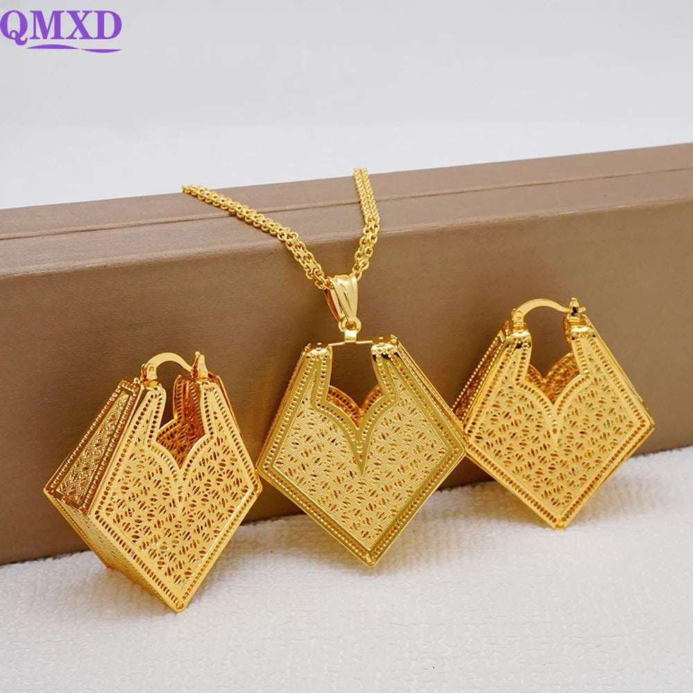 Ensemble de bijoux de dubaï, couleur or pour femmes
