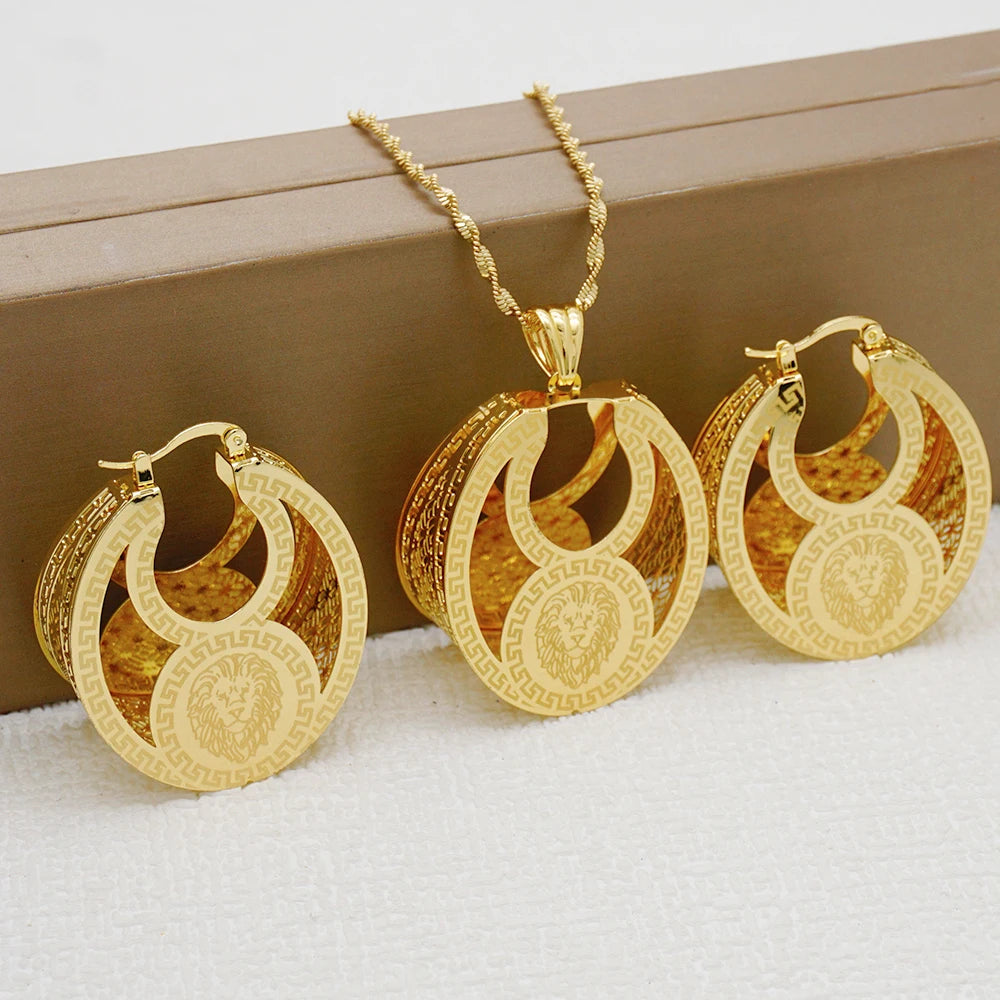 Ensemble de bijoux de dubaï, couleur or pour femmes