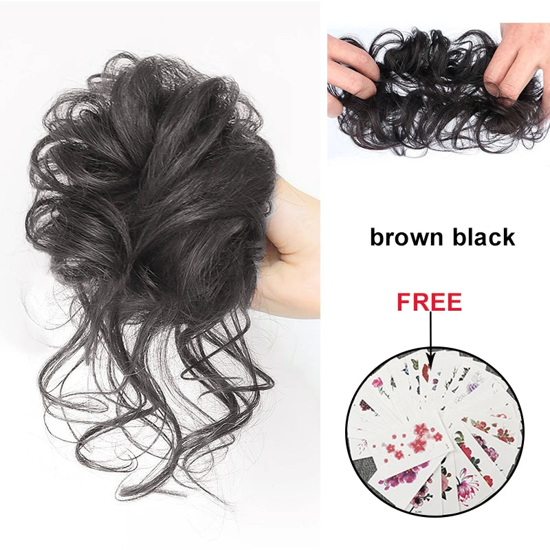 Bundles de cheveux humains chignon désordonné