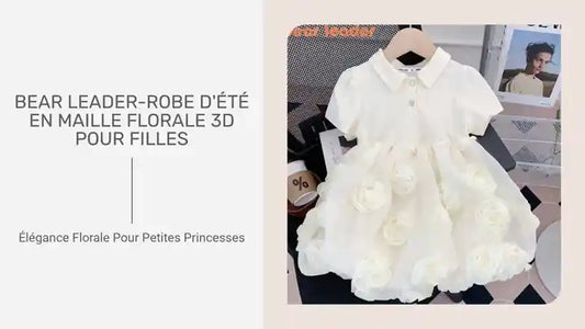 Bear Leader-Robe d'été en maille florale 3D pour filles by@Outfy