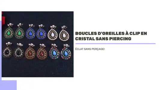 Boucles d'oreilles à clip en cristal sans piercing by@Outfy