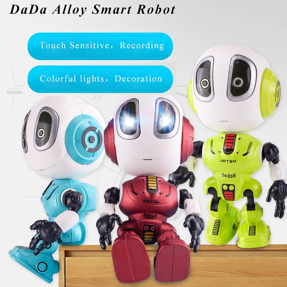 Jouet de tête de robot roi intelligent à détection tactile avec lumières LED