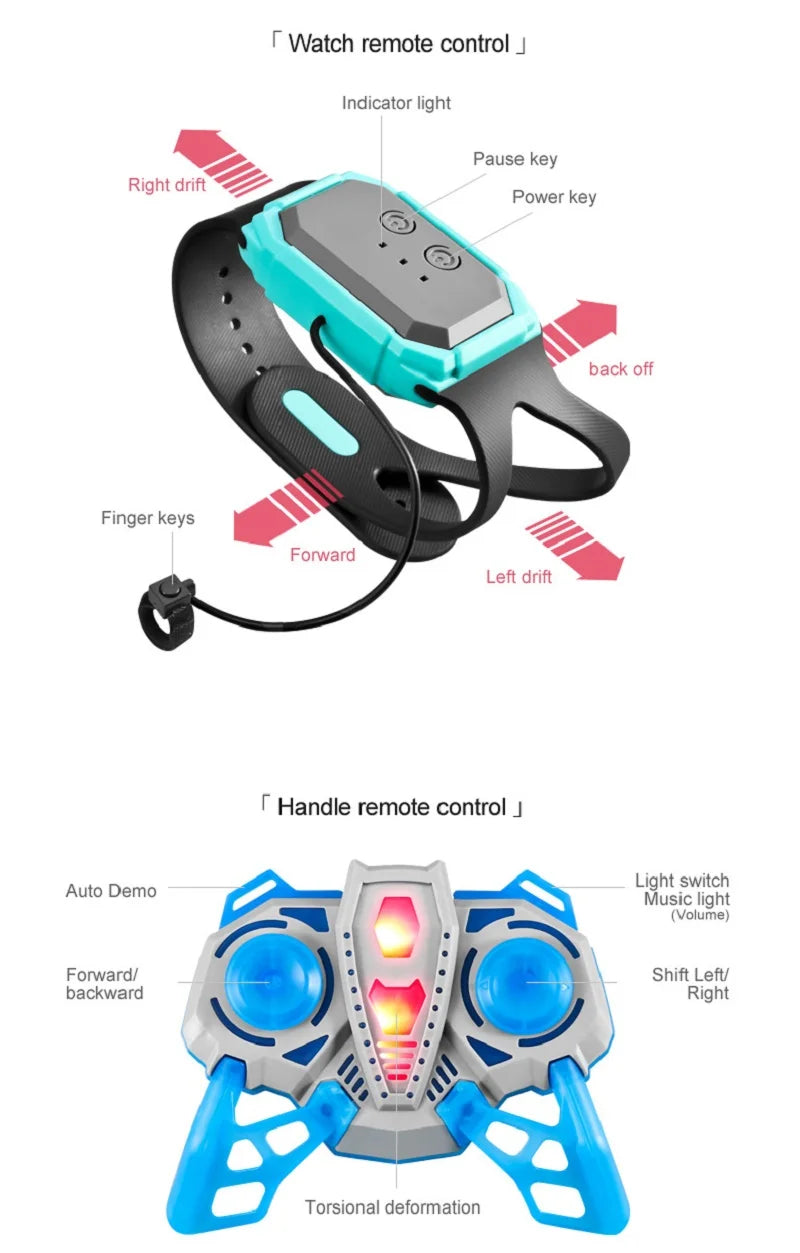 Voitures télécommandées RC rotatif 4WD