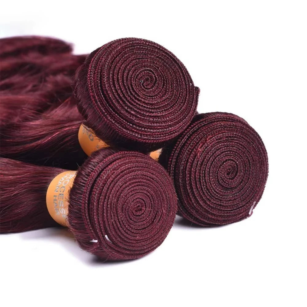 16A bordeaux Cheveux vierges brésiliens pour les femmes