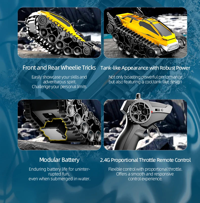 Amphibie chenille camion escalade électrique