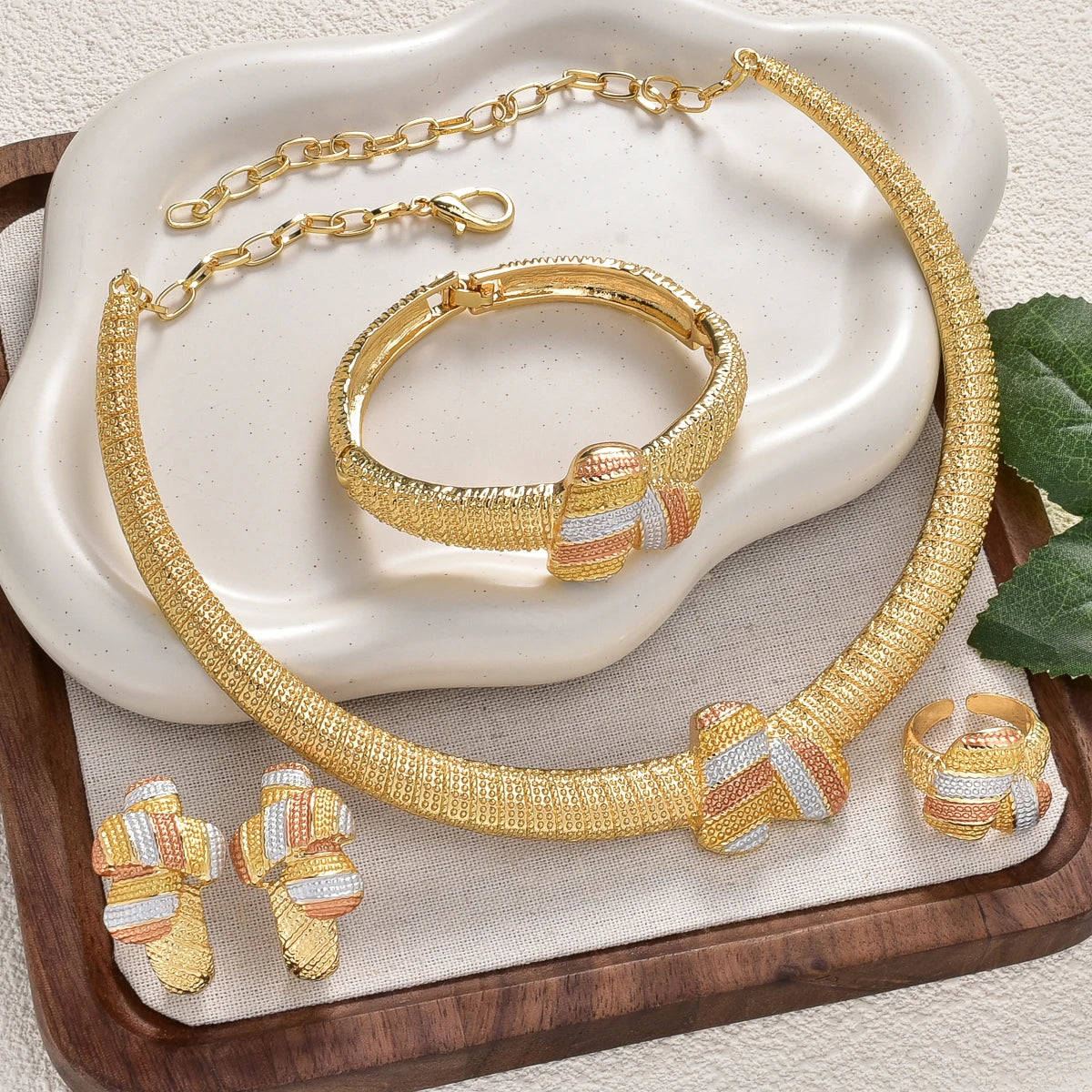 4pcs ensemble de bijoux pour femmes style Moyen - Orient