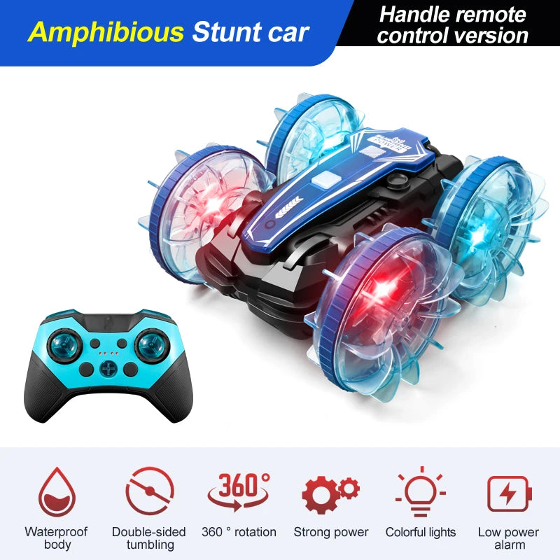 Voiture cascadeuse amphibie à LED pour enfants