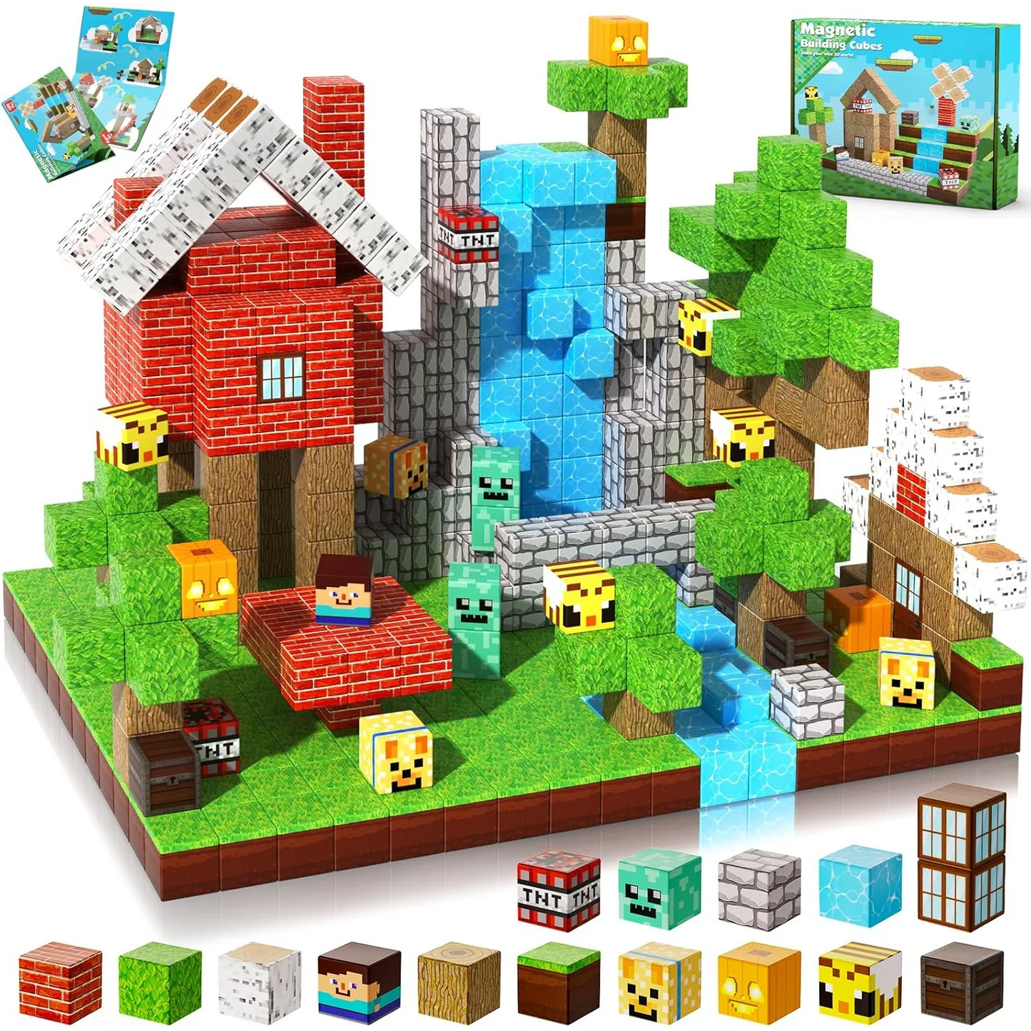 Blocs de construction magnétiques Mine World, pour garçon et fille de 3 ans et plus.