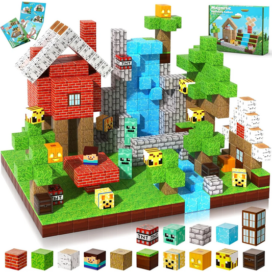 Blocs de construction magnétiques Mine World, pour garçon et fille de 3 ans et plus.