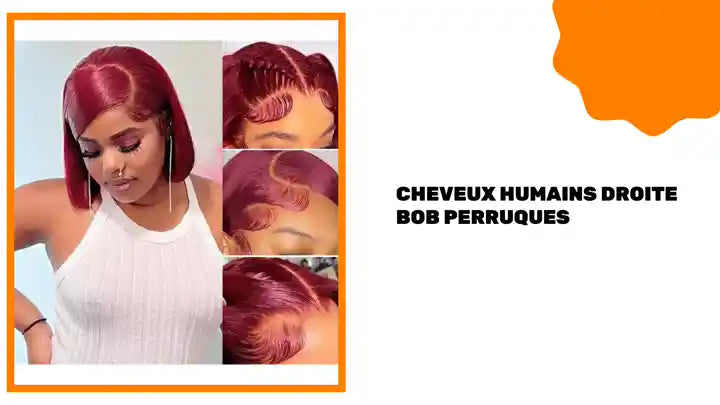 Cheveux humains droite Bob perruques by@Outfy