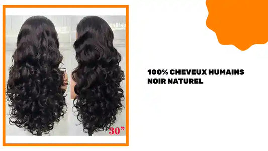 100% cheveux humains noir naturel by@Outfy