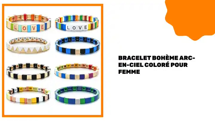 Bracelet boh&egrave;me arc-en-ciel color&eacute; pour femme by@Outfy