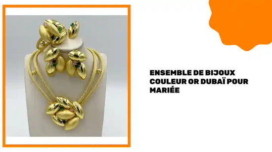 Ensemble de bijoux couleur or duba&iuml; pour mari&eacute;e by@Outfy