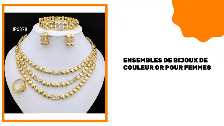 Ensembles de bijoux de couleur or pour femmes by@Outfy