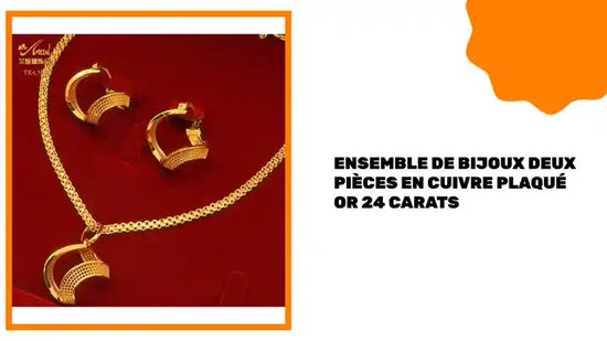 Ensemble de bijoux deux pi&egrave;ces en cuivre plaqu&eacute; or 24 carats by@Outfy