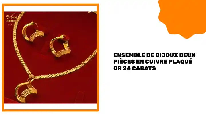 Ensemble de bijoux deux pi&egrave;ces en cuivre plaqu&eacute; or 24 carats by@Outfy